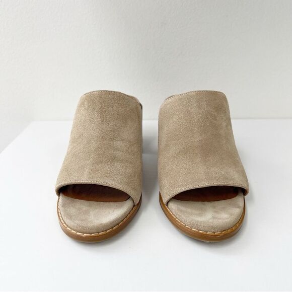 Aquatalia Jayne Suede Block-Heel Mule Sandals Size 6 in Ecru - Picture 3 of 8